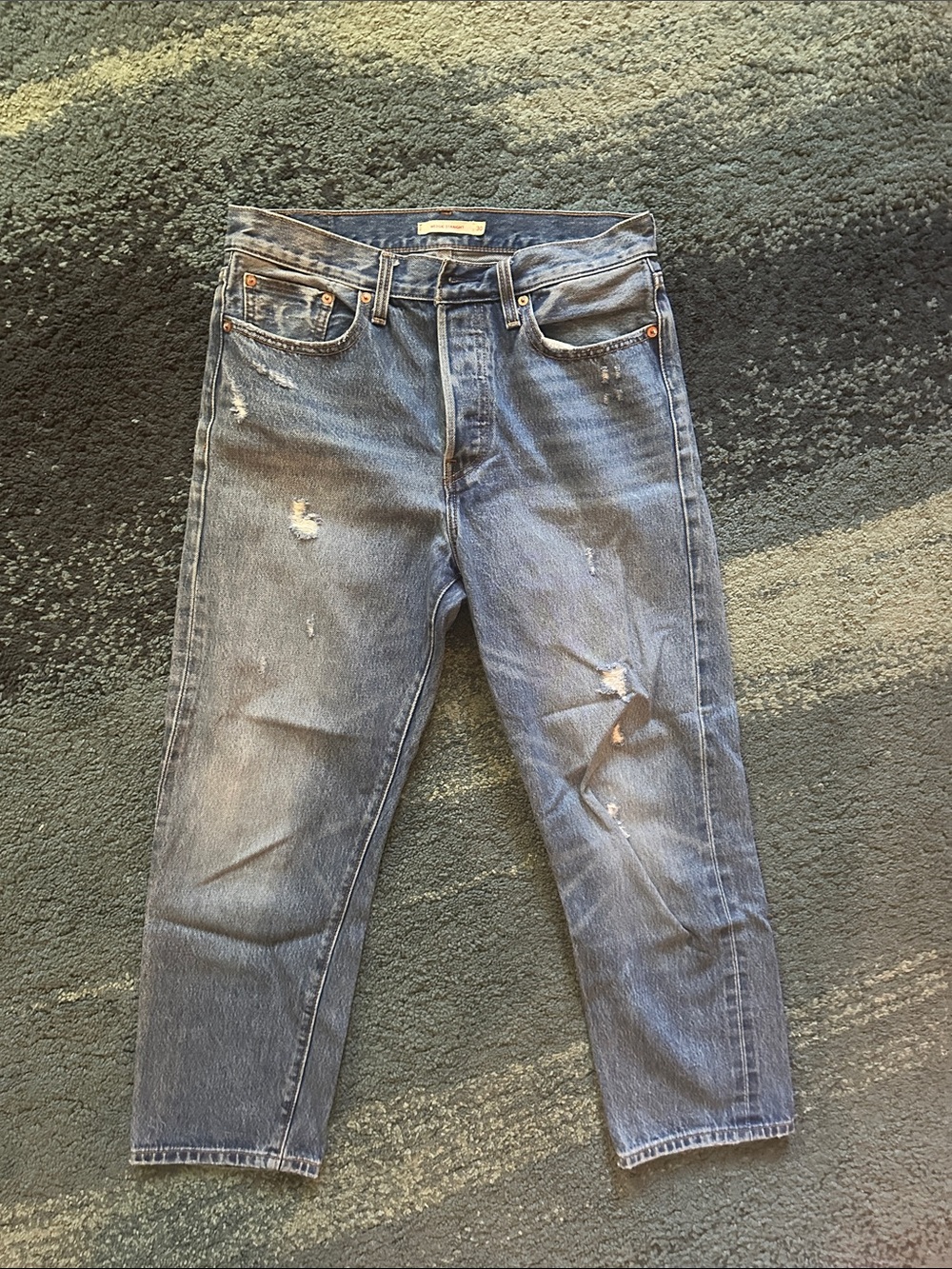 Levi's High-Rise Wedgie Straight-Leg Blue Jeans